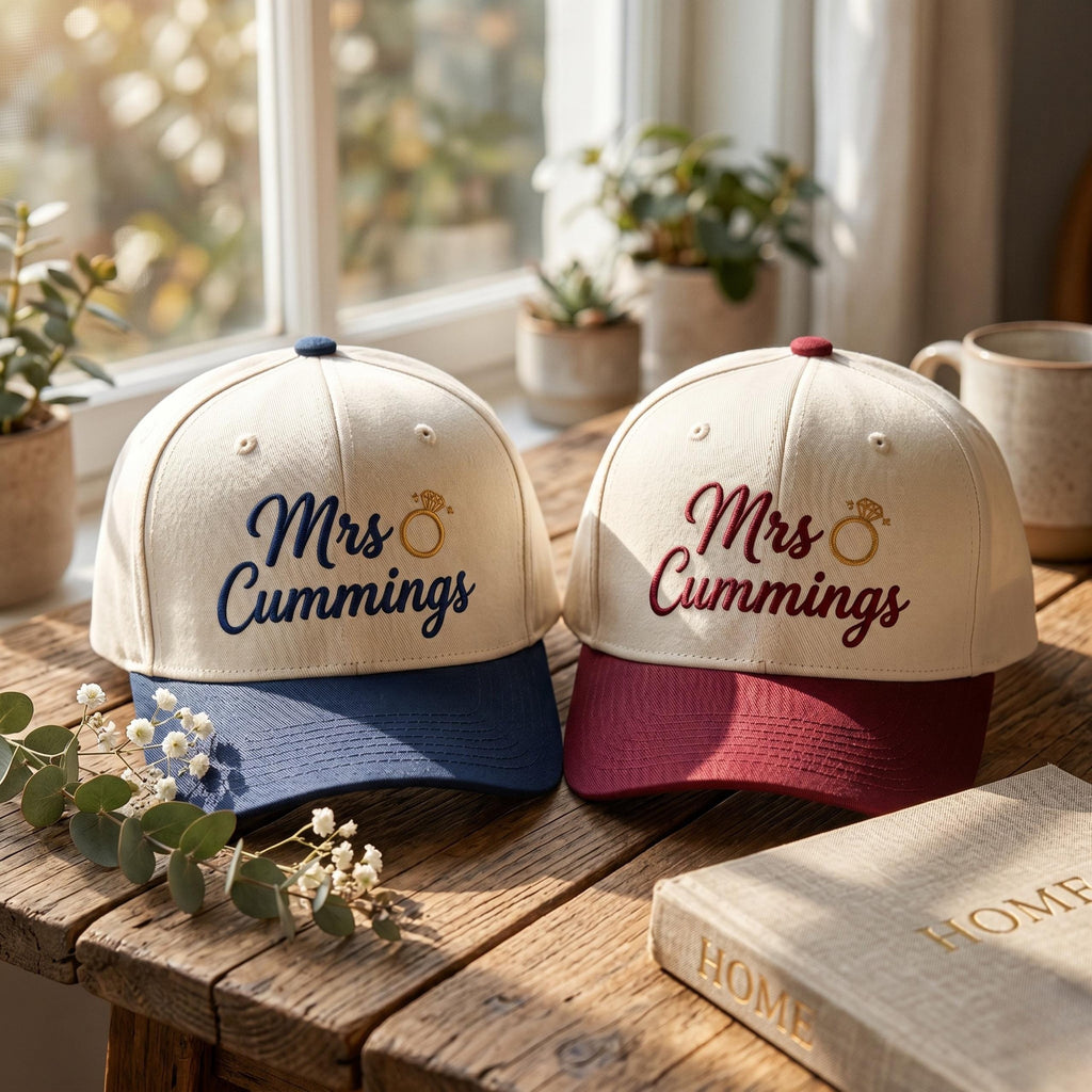 Embroidered Mrs. Hat, Future Mrs. Bridal Shower Gift, Custom Bride Baseball Cap