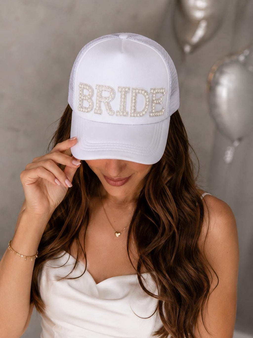 Pearl Bride Trucker Hat, Bride Baseball Cap, Bridal Shower Gift, Bride To Be Hat, Bachelorette Party Hat, Wedding Weekend Cap