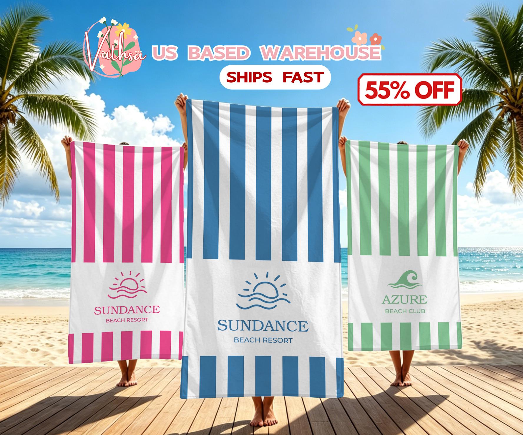 Custom Logo Beach Towel,Personalized Business Team Gift,Hotel Spa Pool Towel,Corporate Event Giveaway,Brand Promotion Towel,Corporate Gift
