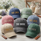 Personalized Bride Crew Embroidered Hat Set, Custom Bachelorette Caps, Bachelorette Outfit Hat, Wedding Party Favor, Bridal Shower Gift