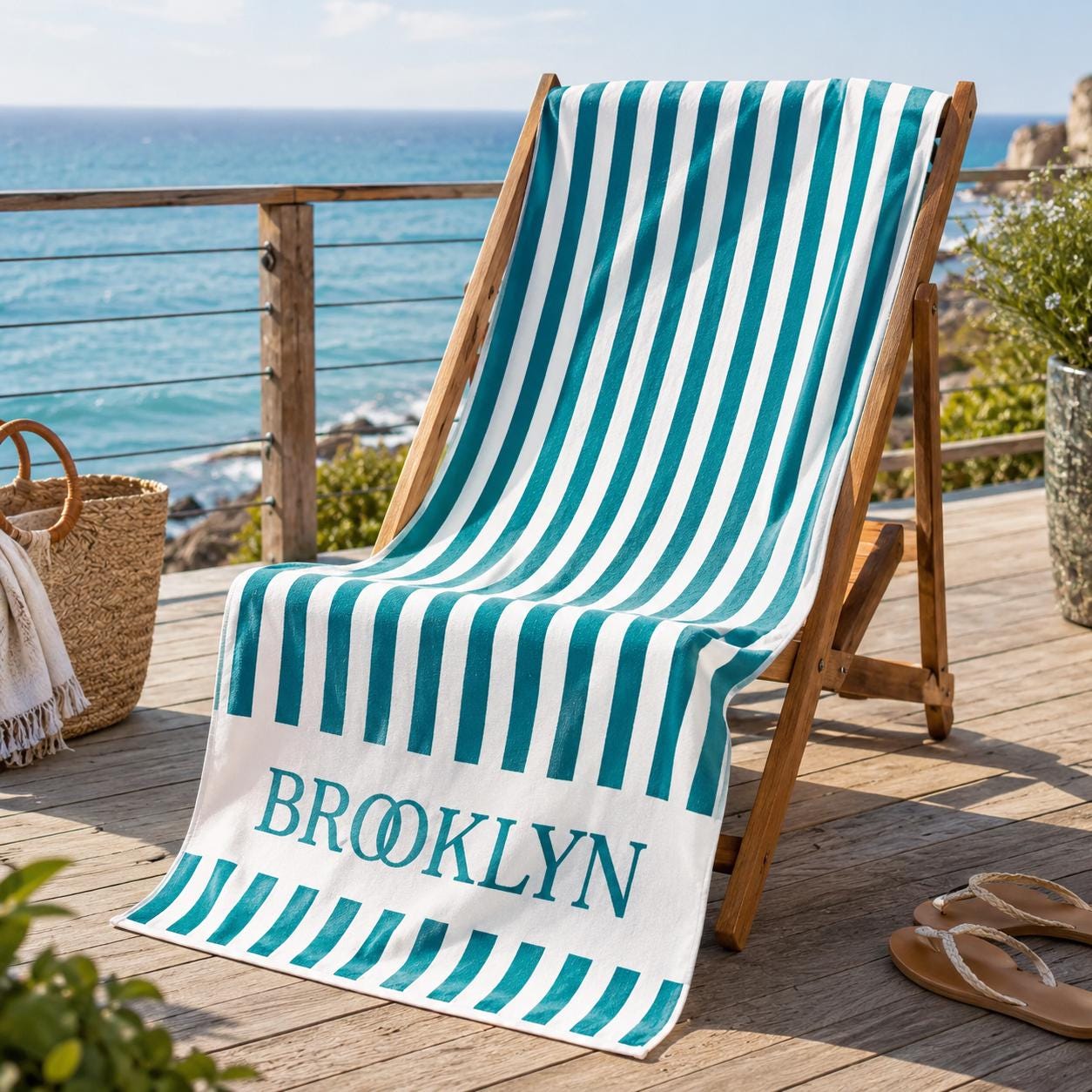 Personalized Vertical Striped Beach Towel, Custom Name Pool Swim Towel, Family Summer Trip Bachelorette Gift, Swimming Club Towel