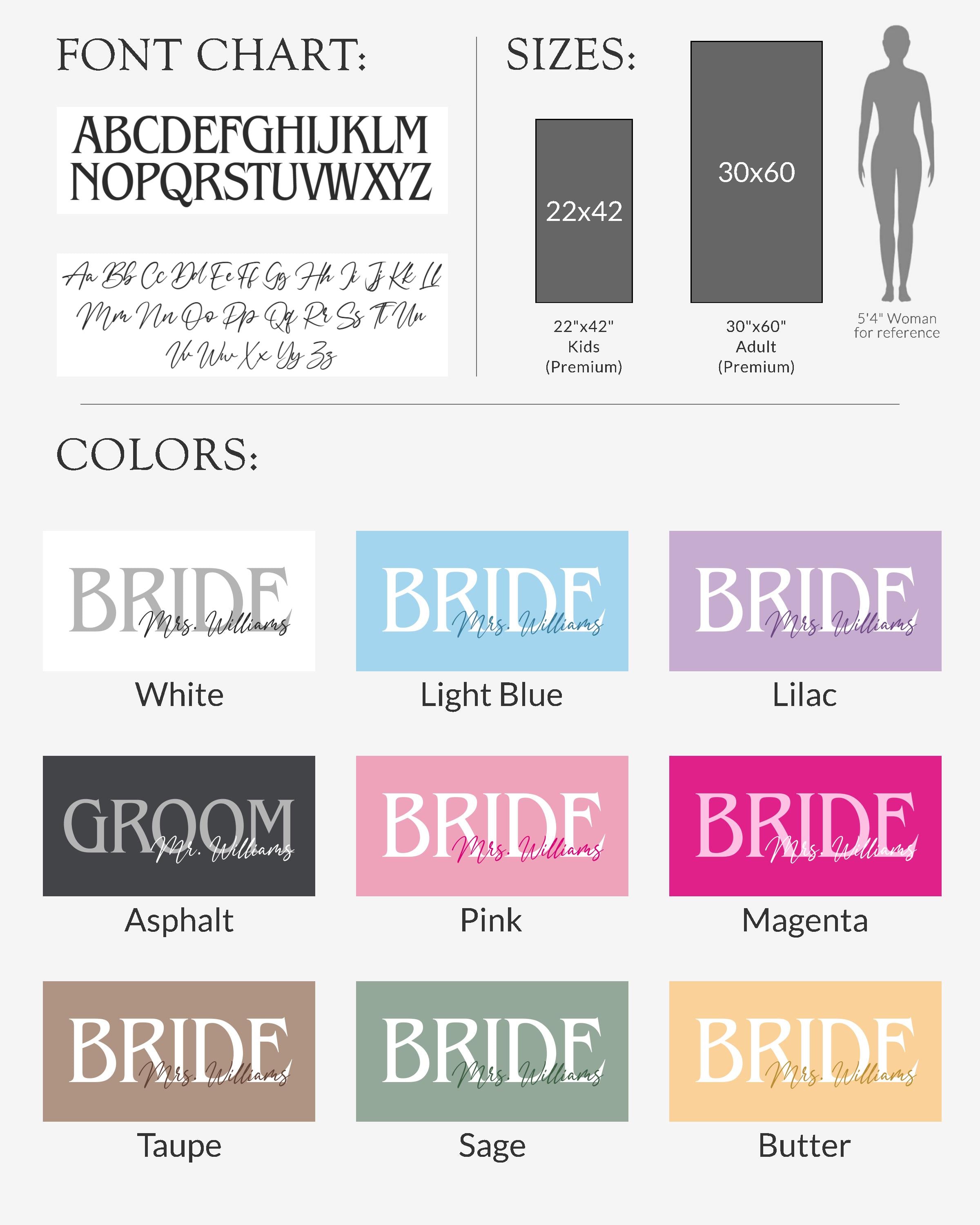 Personalized Bride Beach Towel, Custom Bridesmaid Towel, Bridal Shower Gift, Bachelorette Party Favors, Honeymoon Bride Groom Towel