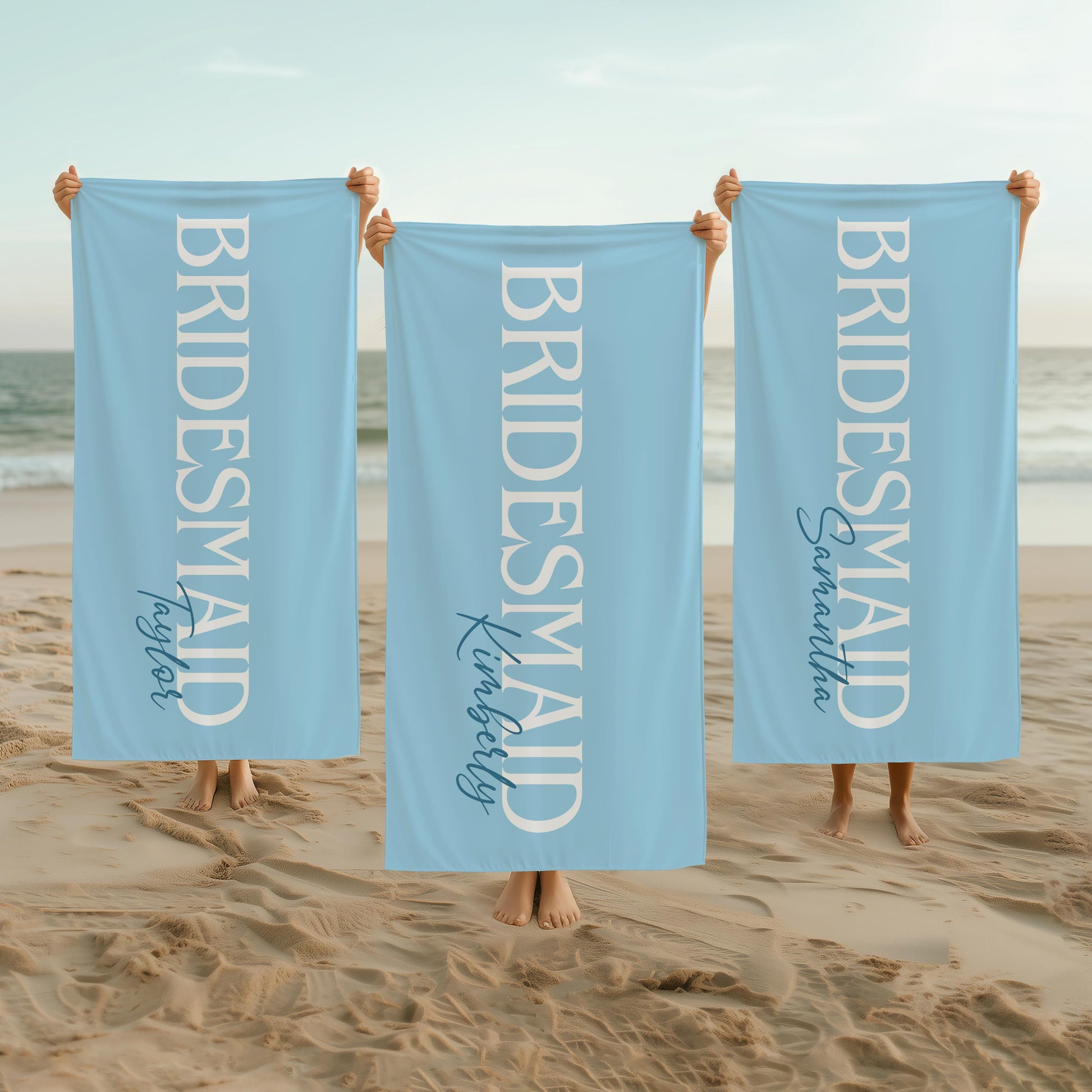 Personalized Bride Beach Towel, Custom Bridesmaid Towel, Bridal Shower Gift, Bachelorette Party Favors, Honeymoon Bride Groom Towel