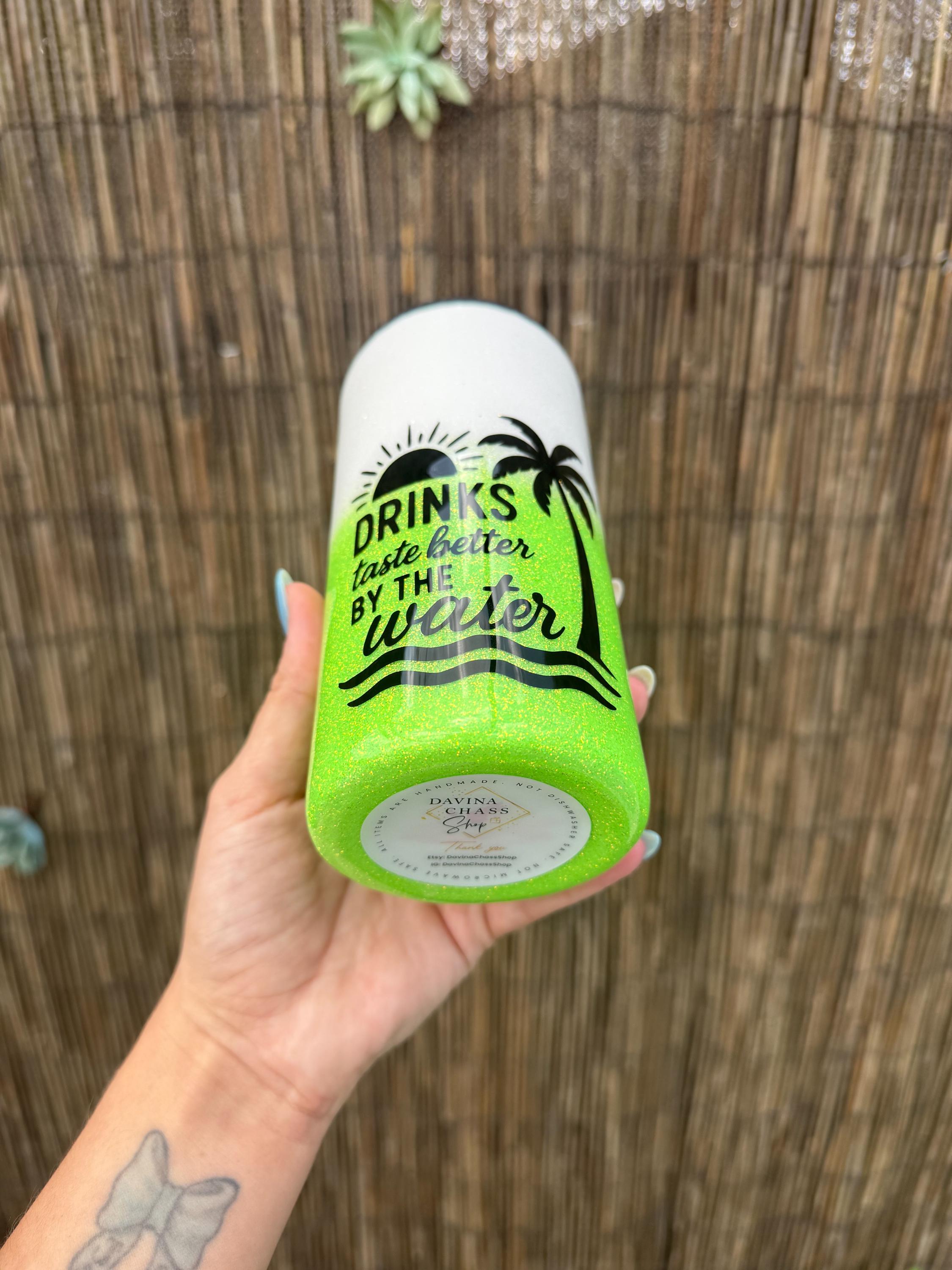 Custom Glitter Slim Can Cooler and Standard Can Chiller | Stainless Steel Beverage Insulator | Beach/Pool Drink Holder | Summer Gift