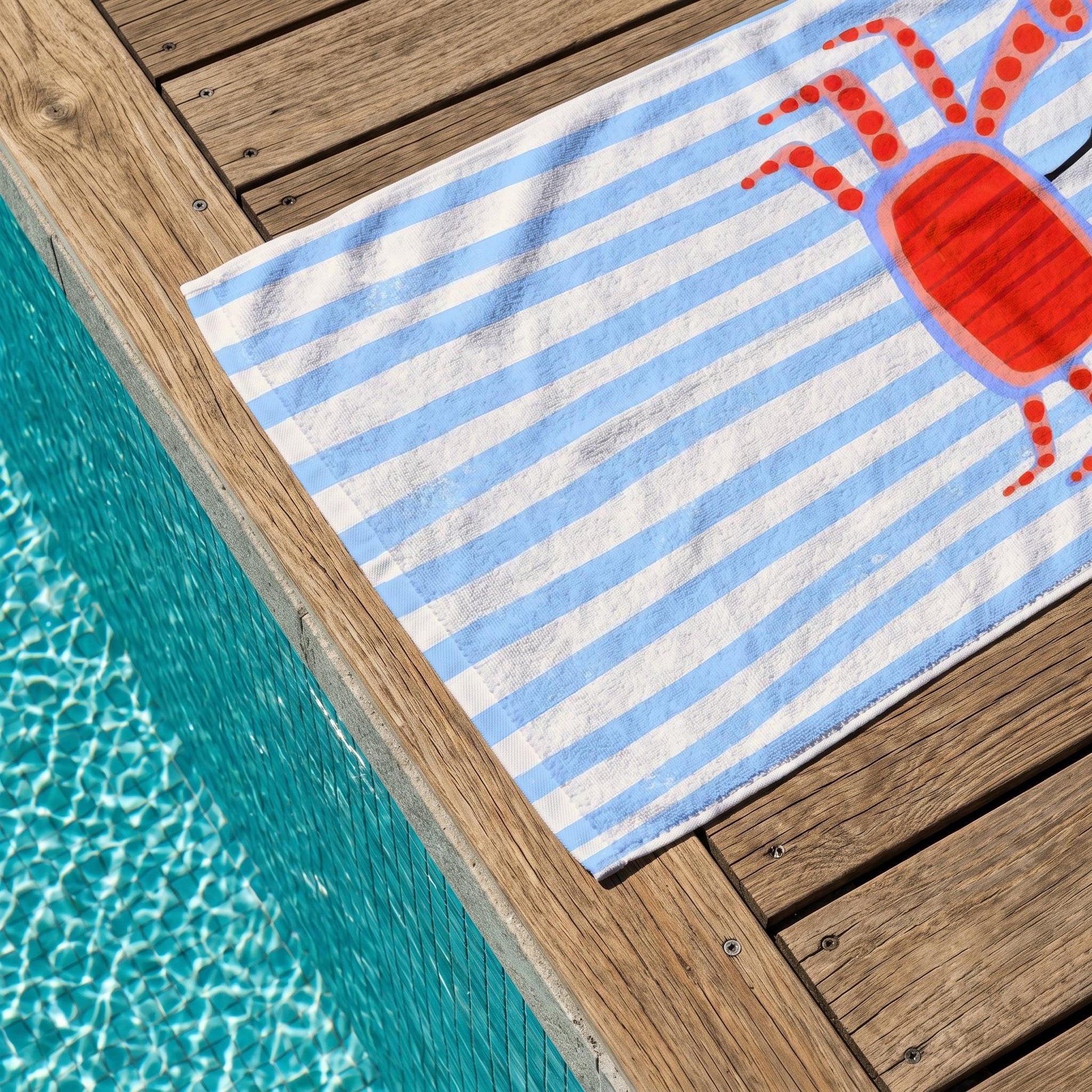 Cute Crab Beach Towel, Coastal Bath Towel, Ocean Animal Pool Towel, Personalized Summer Gift, Custom Printed Towel