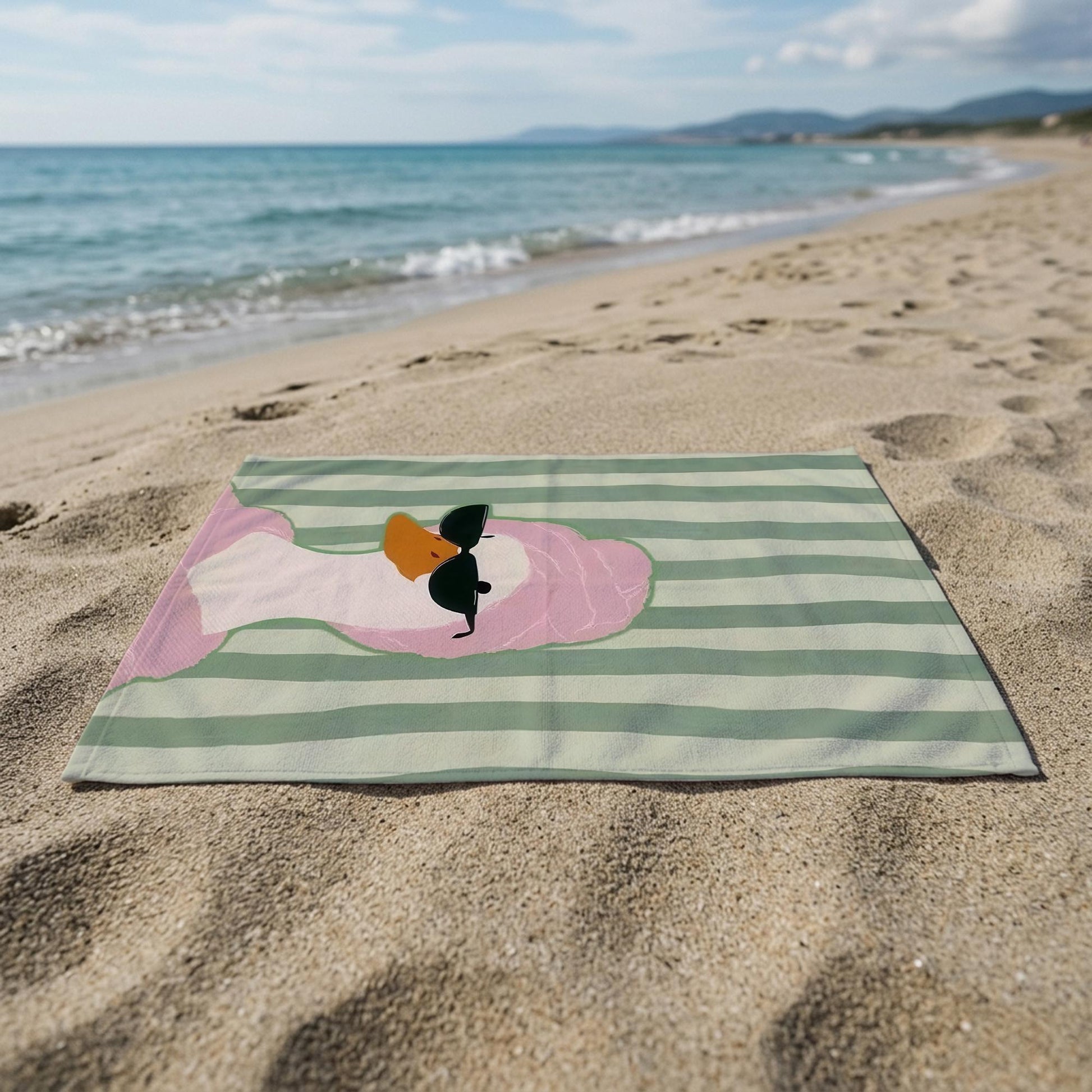 Funny Duck Beach Towel, Personalized Goose Pool Towel, Cute Animal Summer Towel, Custom Printed Gift For Women