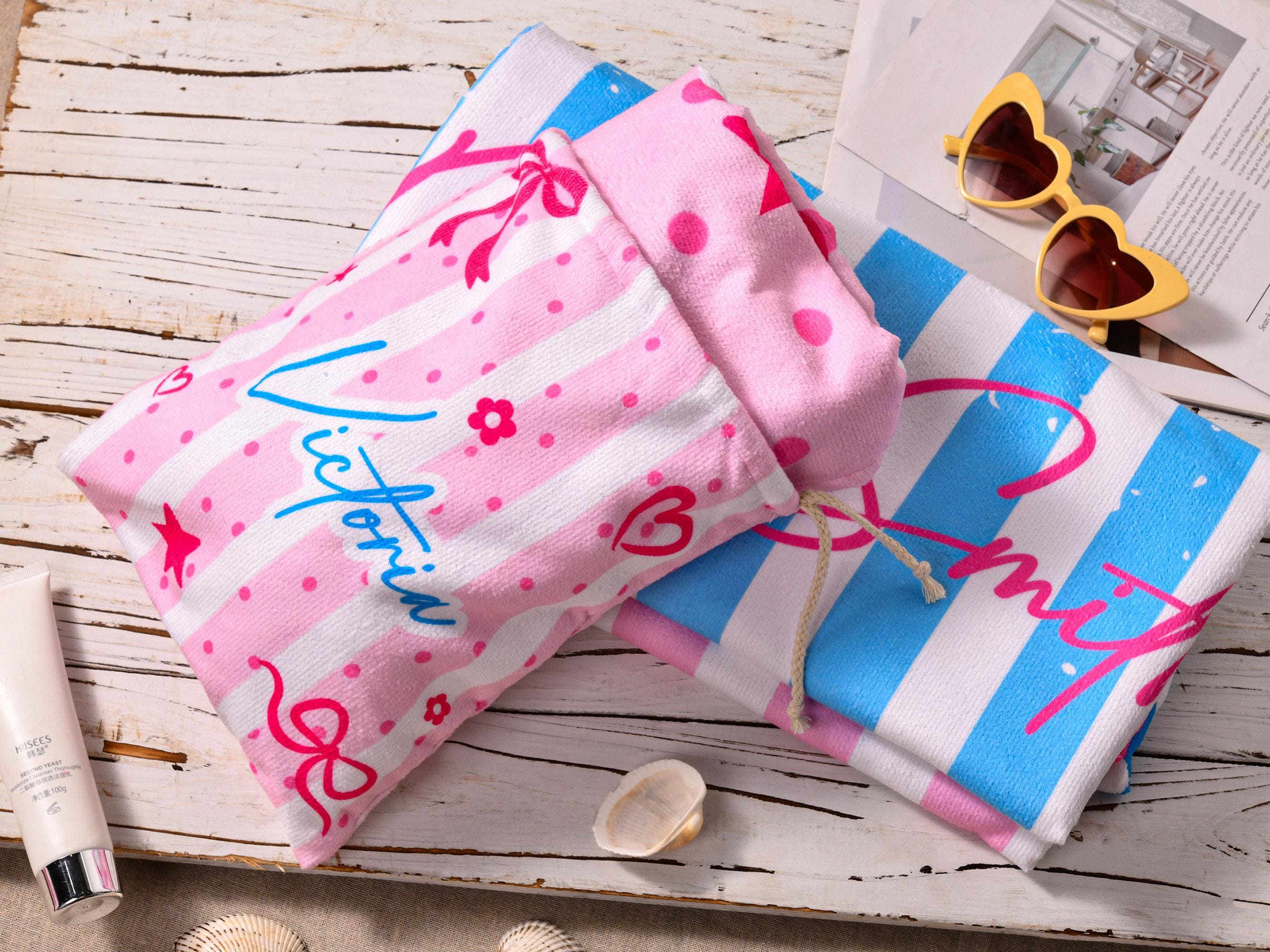 Personalized Beach Towel for Teachers, Tired Teachers Summer Club, Custom Name Towel, End of School Teacher Gift, Pool Towel for Women