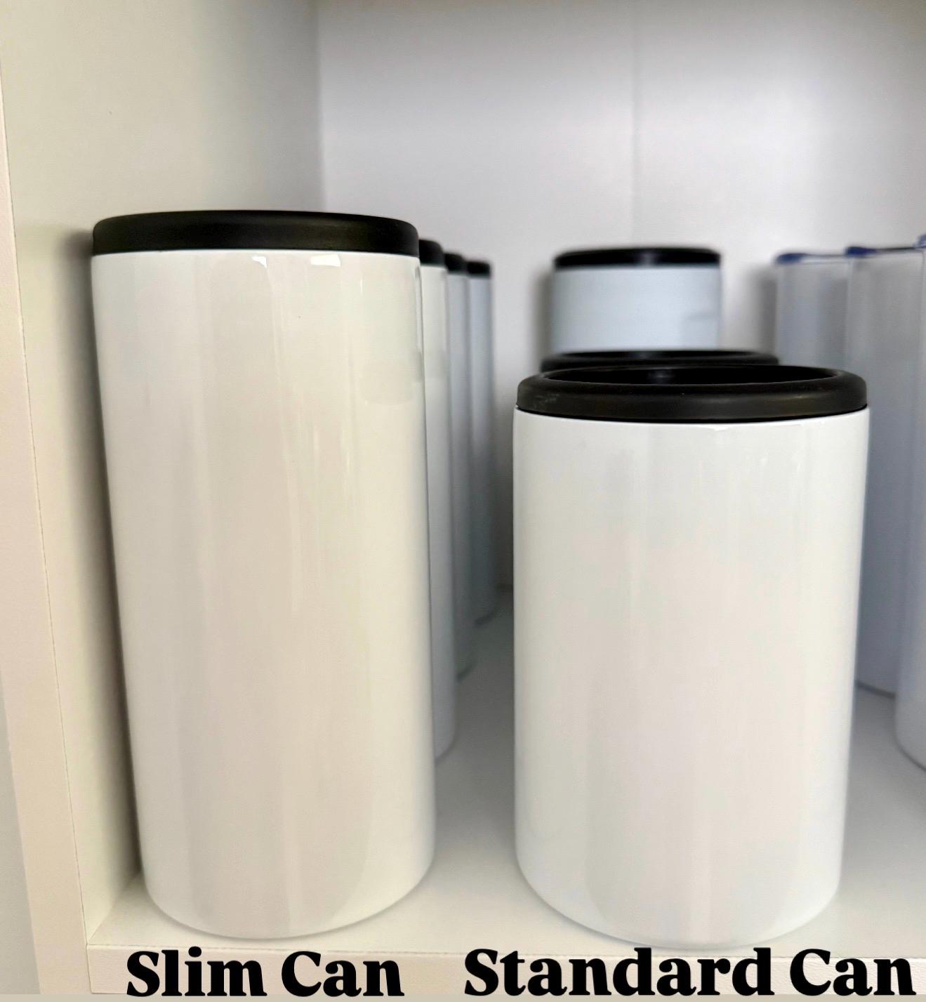 Custom Glitter Slim Can Cooler and Standard Can Chiller | Stainless Steel Beverage Insulator | Beach/Pool Drink Holder | Summer Gift