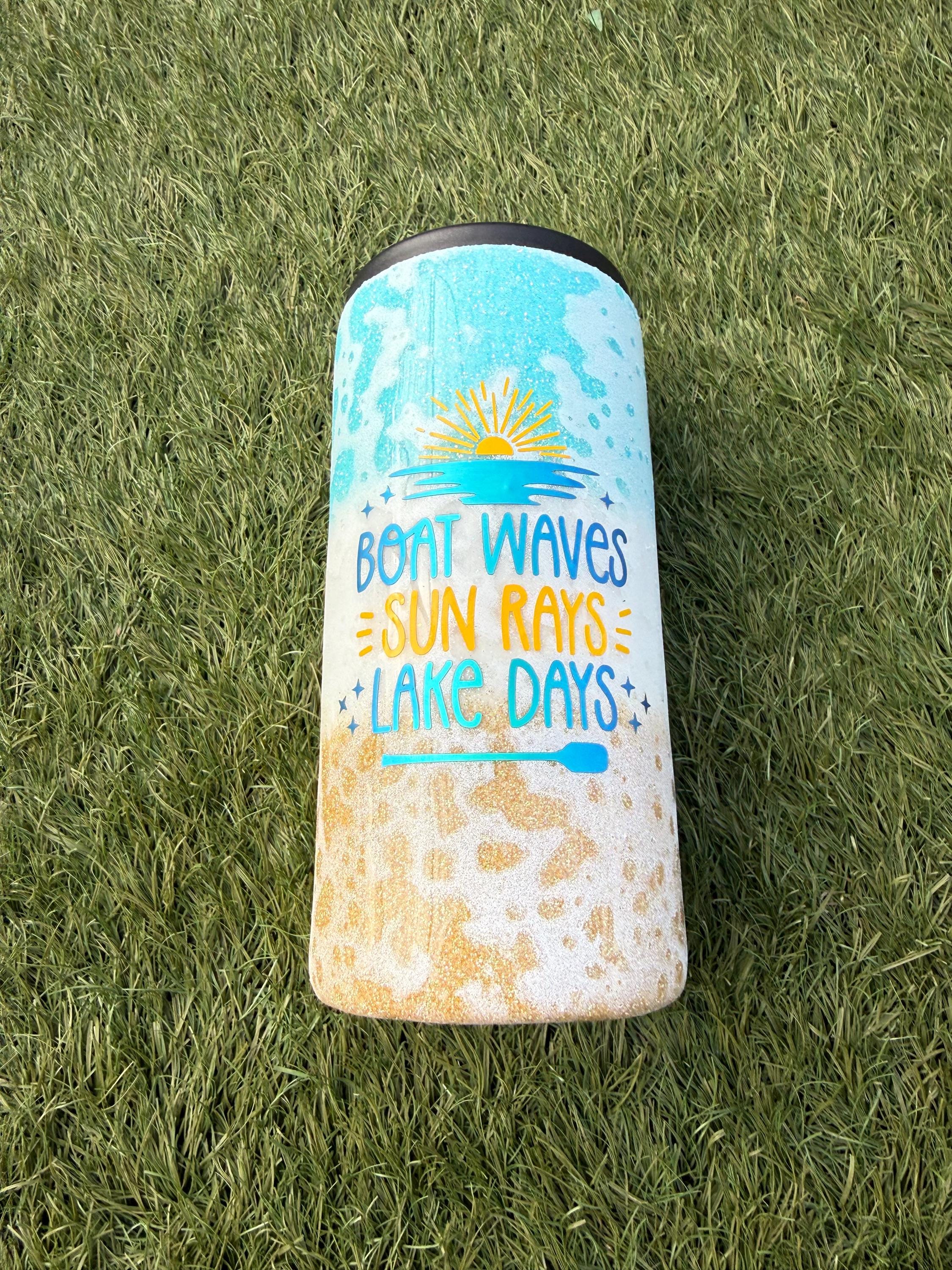 Custom Glitter Slim Can Cooler and Standard Can Chiller | Stainless Steel Beverage Insulator | Beach/Pool Drink Holder | Summer Gift