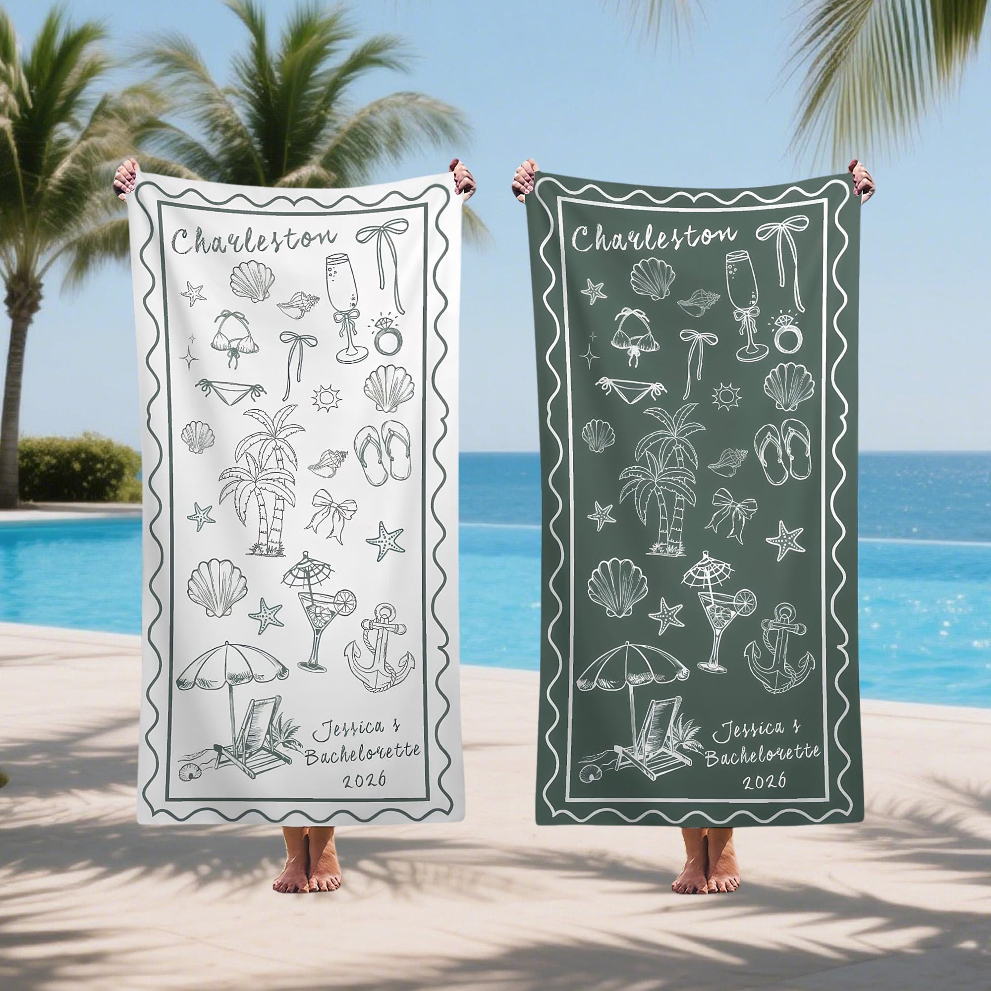 Custom Bridesmaid Beach Towel,Personalized Bachelorette Towel,Bride Tribe Pool Towel,Beach Weekend Gift for Bridesmaid,Bridal Shower Favor.