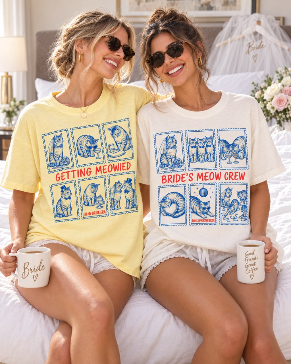 Getting Meowied & Bride’s Meow Crew Cat Bachelorette Comfort Colors Tees image 4