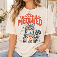 Personalized Getting Meowied Cat Photo Comfort Colors Tee mockup 5