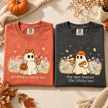 Custom Growing a Little Pumpkin Shirt, Matching Mom Dad Pregnancy Announcement Tees, The Man Behind Pumpkin Shirt, New Parents Gift