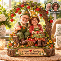 Personalized Our Garden Gnome Couple Wooden Block – Anniversary Gift