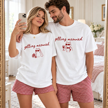 Getting Meowied Cat Bride Bachelorette Shirt – Oversized Cotton Tee