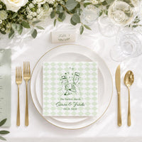 Personalized Wedding Napkins Decor, Custom Names & Date Cocktail Napkins, Bridal Shower and Wedding Reception Party Decor