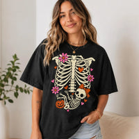 Skeleton Halloween Maternity Shirt, Funny Pregnancy Announcement Tee, Spooky New Mom-to-Be Baby Reveal Shirt