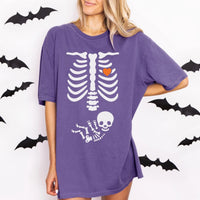 Skeleton Halloween Maternity Shirt, Funny Pregnancy Announcement Tee, Spooky New Mom-to-Be Baby Reveal Shirt