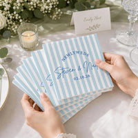 Personalized Wedding Napkins Decor, Custom Names & Date Cocktail Napkins, Bridal Shower and Wedding Reception Party Decor