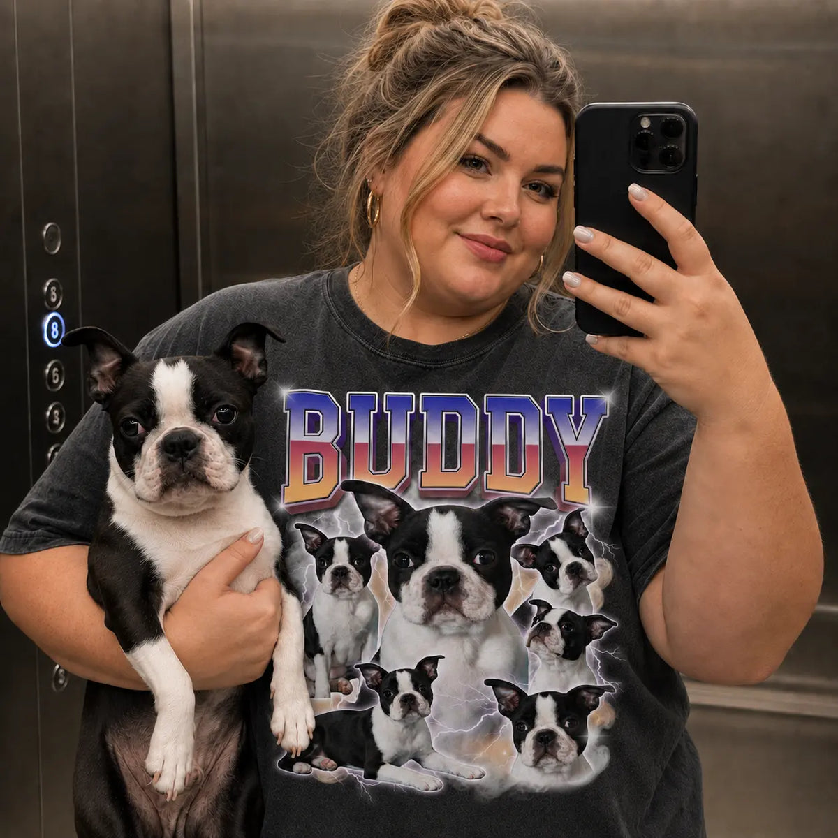 Personalized Dog Photo & Name Bootleg Rap Comfort Colors Tee mockup 1