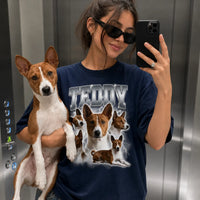 Personalized Dog Photo & Name Bootleg Rap Comfort Colors Tee mockup 2