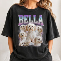 Personalized Dog Photo & Name Bootleg Rap Comfort Colors Tee mockup 4