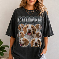 Personalized Dog Photo & Name Bootleg Rap Comfort Colors Tee mockup 5