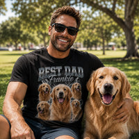 Personalized Best Dad Dog Photo & Name Comfort Colors Tee mockup 2