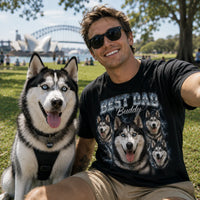 Personalized Best Dad Dog Photo & Name Comfort Colors Tee mockup 1