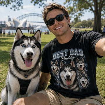 Personalized Best Dad Dog Photo & Name Comfort Colors Tee mockup 1