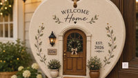 Personalized New Home Ornament: Custom Address, Family Name & Year Ceramic First Home Keepsake