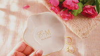 Personalized Wedding Jewelry Tray with Couple Initials and Date, Custom Engagement Ring Dish