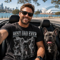 Personalized Best Dad Ever Dog Photo Bootleg Comfort Colors Tee mockup 1