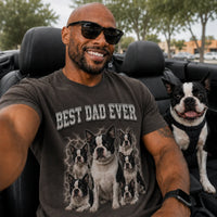 Personalized Best Dad Ever Dog Photo Bootleg Comfort Colors Tee mockup 2