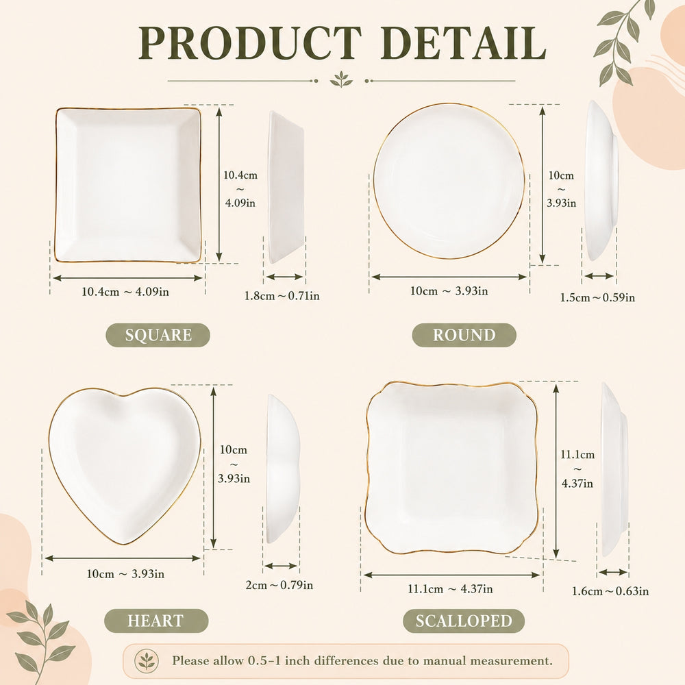 Jewelry Dishes size chart