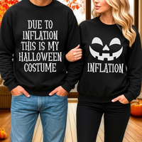 Funny Inflation Halloween Sweatshirt & Hoodie, Matching Couple Halloween Costume, Pumpkin Fall Hoodie