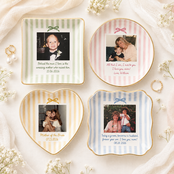 Custom Photo Jewelry Dish for Mom, Mother of the Bride or Groom Wedding Gift