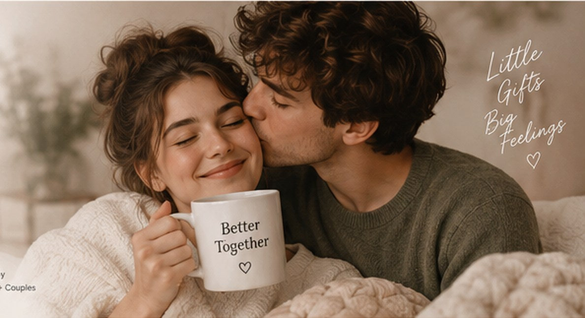 Couple sharing a personalized gift